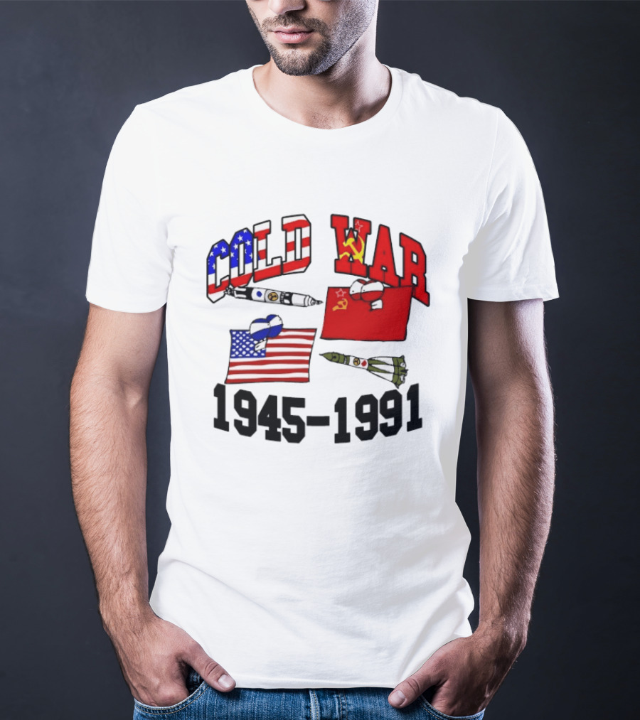Cold War 1945 1991 American Soviet Rivalry Flags And Rockets T-Shirt
