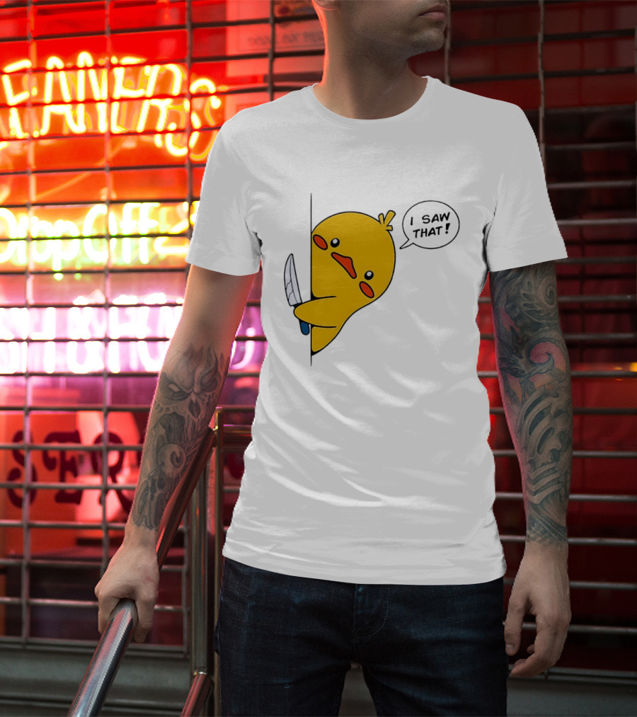Baby Duck Holding Knife I Saw That Humorous Cartoon Scene T-Shirt