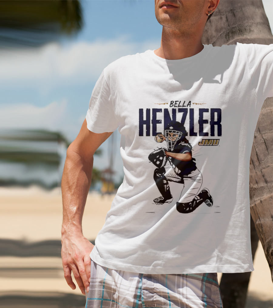 Bella Henzler JMU Dukes Softball Caricature James Madison T-Shirt