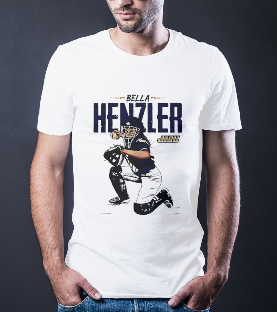 Bella Henzler JMU Dukes Softball Caricature James Madison T-Shirt