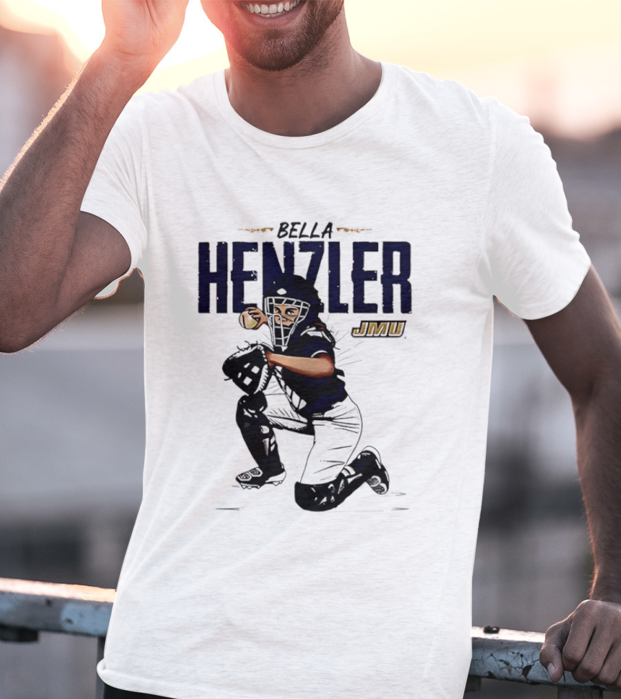 Bella Henzler JMU Dukes Softball Caricature James Madison T-Shirt
