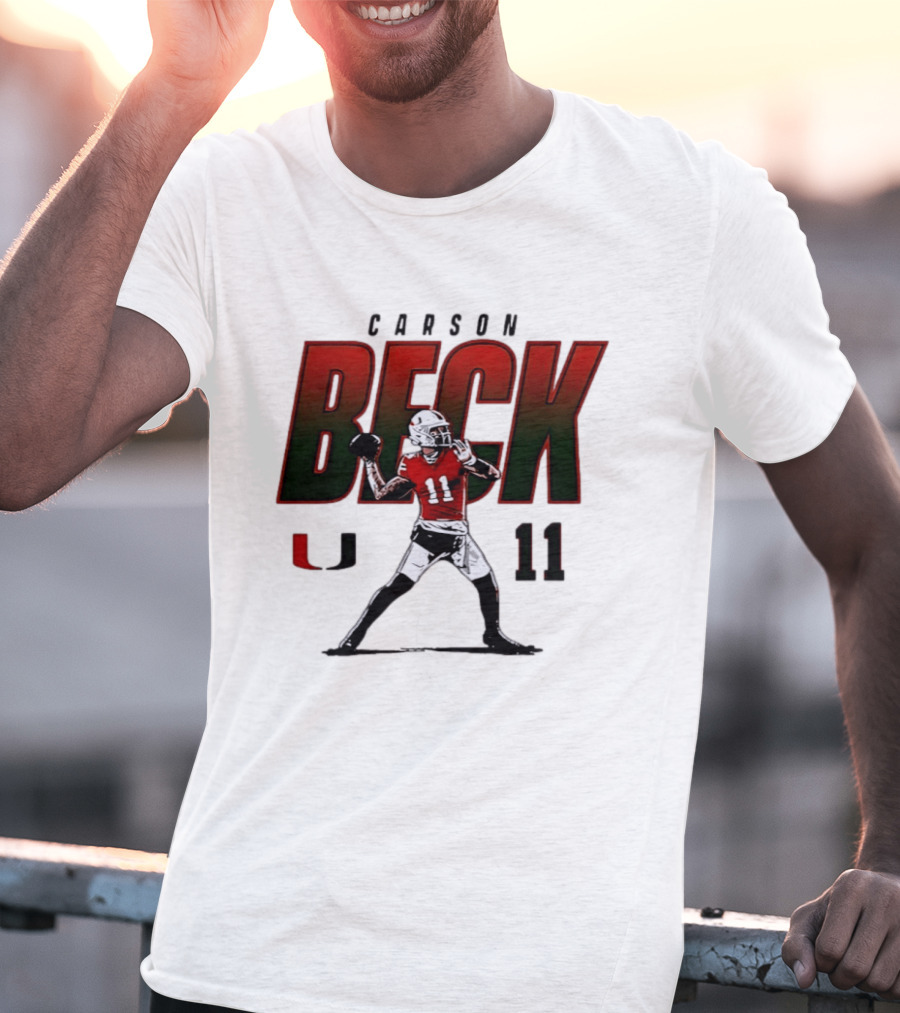 Carson Beck 11 Miami Hurricanes Football NCAA Legends Carrollton Caricature T-Shirt