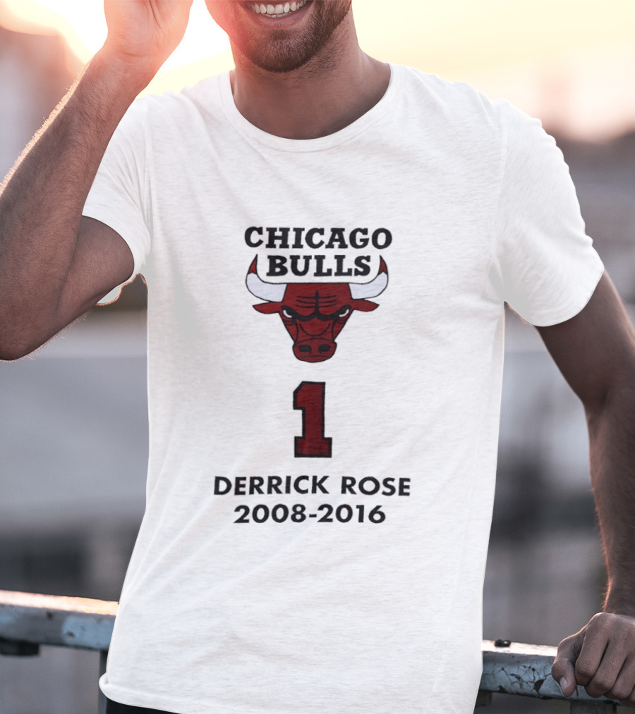 Chicago Bulls Derrick Rose Number 1 2008 2016 T-Shirt