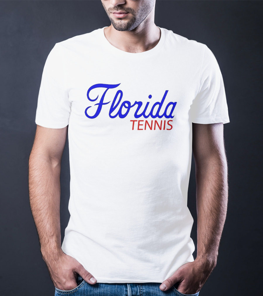 Florida Tennis Bold Blue Red Script T-Shirt