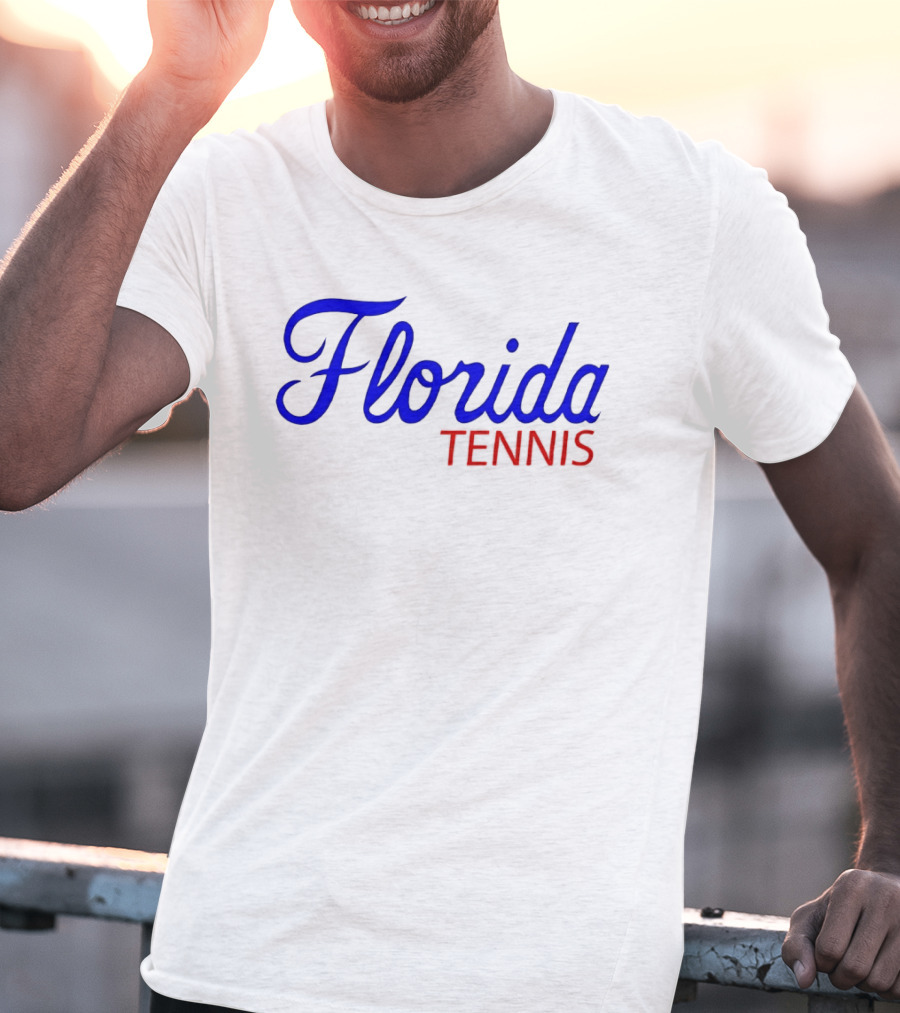 Florida Tennis Bold Blue Red Script T-Shirt