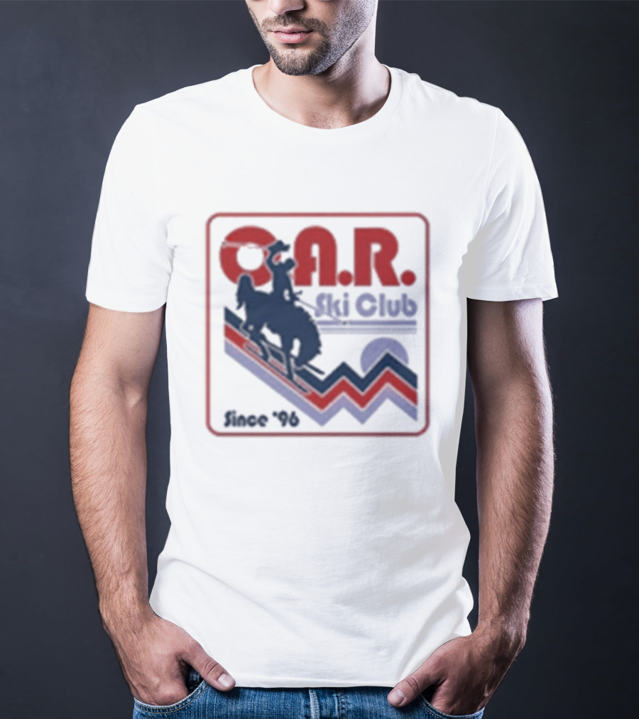 O.A.R. Ski Club Since 1996 Retro Design With Skier And Sun Motif T-Shirt