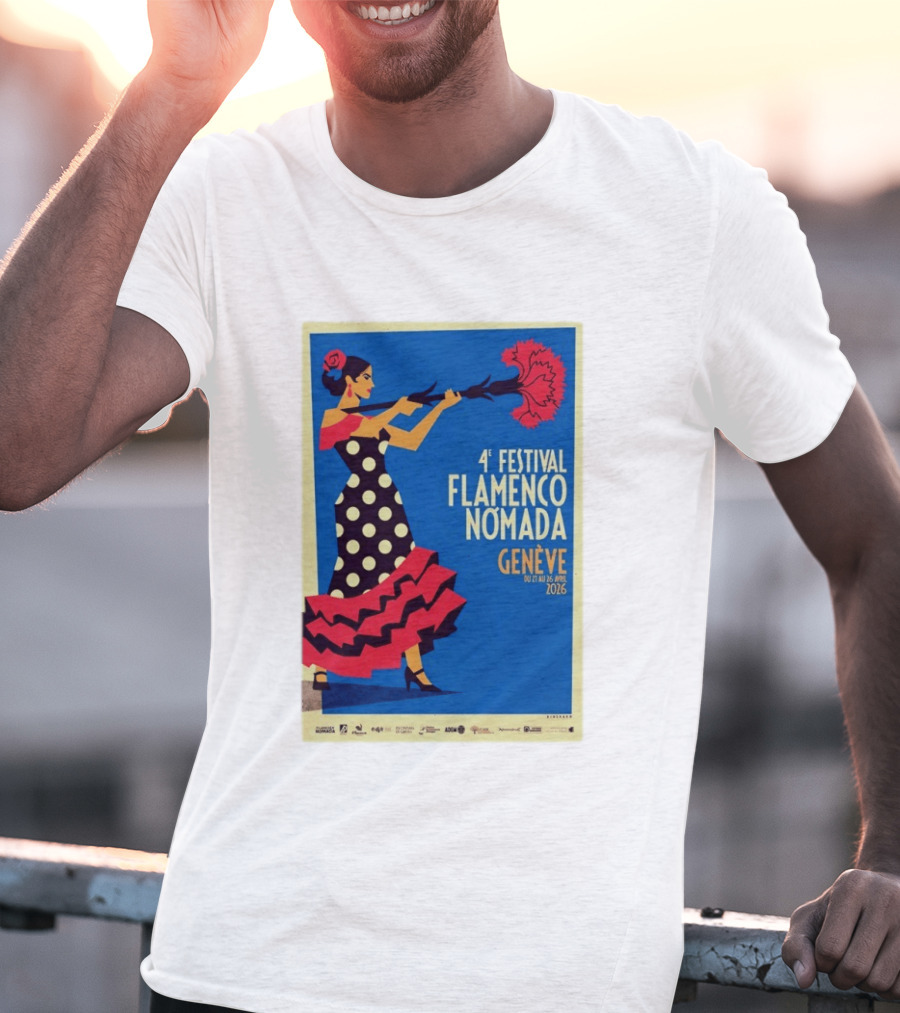 4º Festival Flamenco Nómada Genève 2026 Jan 27 April 26 Flamenco Dancer Polka Dot Dress T-Shirt