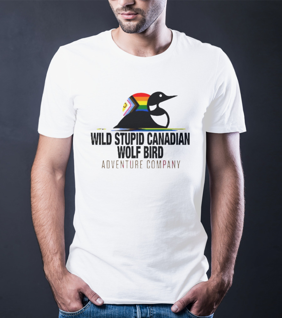 Rainbow Canadian Wolf Bird Adventure Company T-Shirt