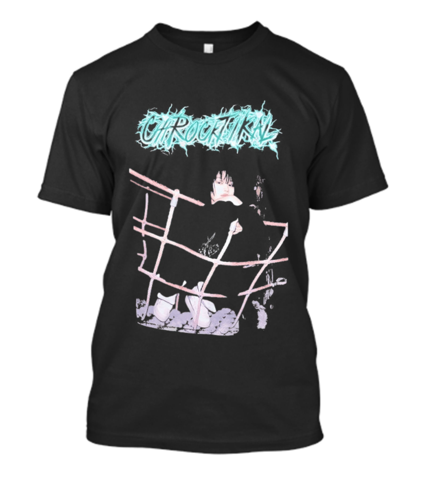 ChRocktikal Band Neon Style Abstract Art With Unique Pink Structure T-Shirt