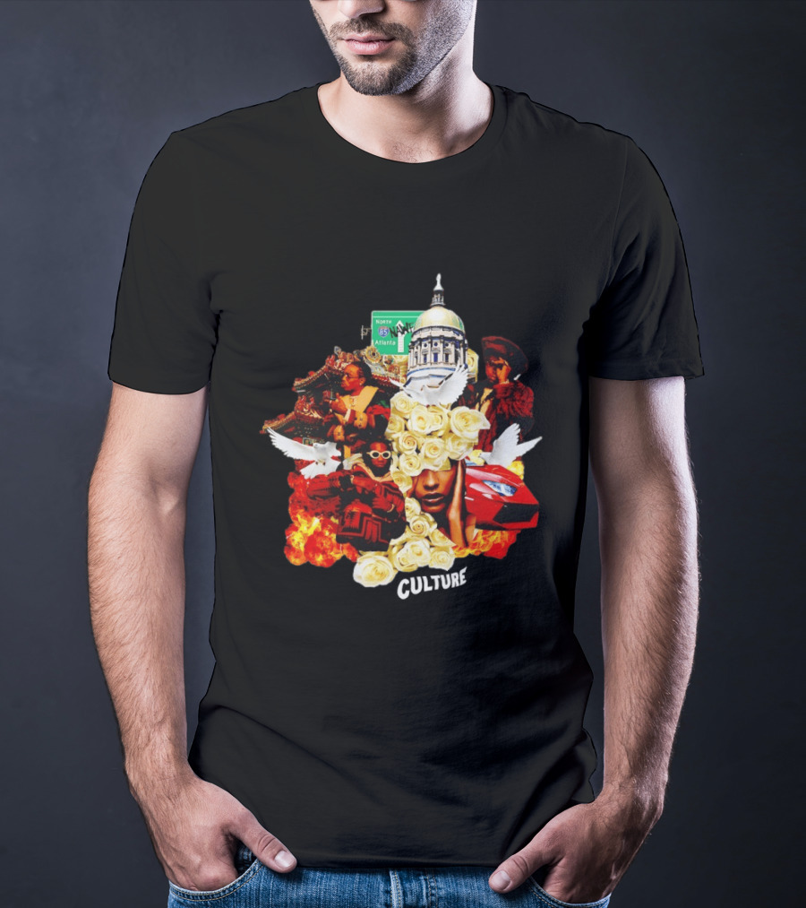 Culture Band Roses Album Iconic Atlanta North 85 Collage T-Shirt