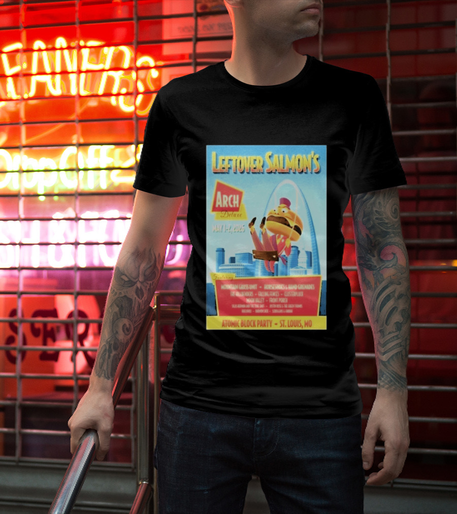 Leftover Salmon Arch Deluxe May 2026 Atomic Block Party St. Louis MO Featuring Mountain Grass Unit T-Shirt