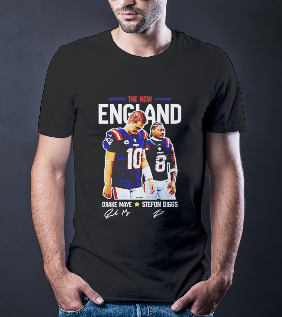 Drake Maye Stefon Diggs New England Football T-Shirt