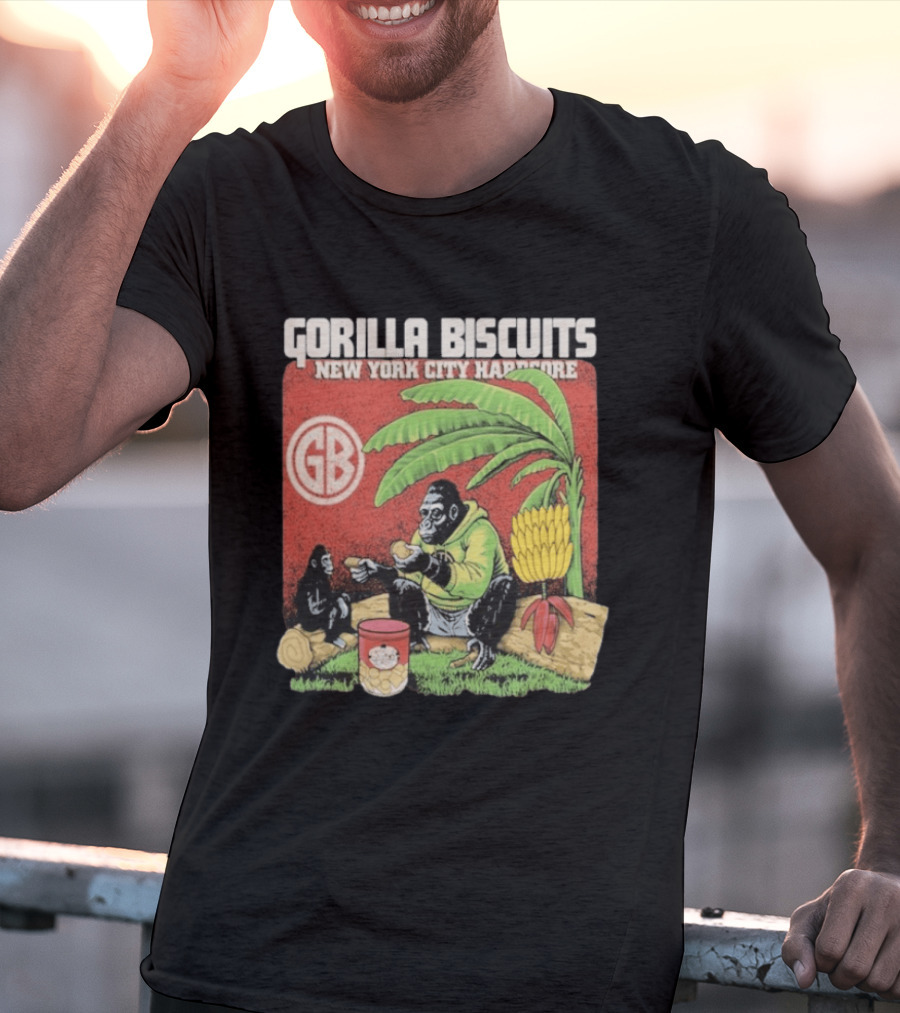 Gorilla Biscuits New York City Hardcore GB Logo Banana Tree Scene T-Shirt