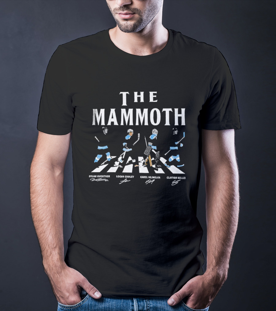 The Mammoth Guenther Cooley Vejmelka Keller Ice Hockey Abbey Road Signatures T-Shirt