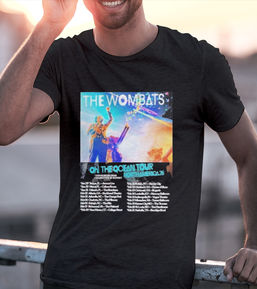 The Wombats Oh The Ocean Tour North America 2026 Dates T-Shirt