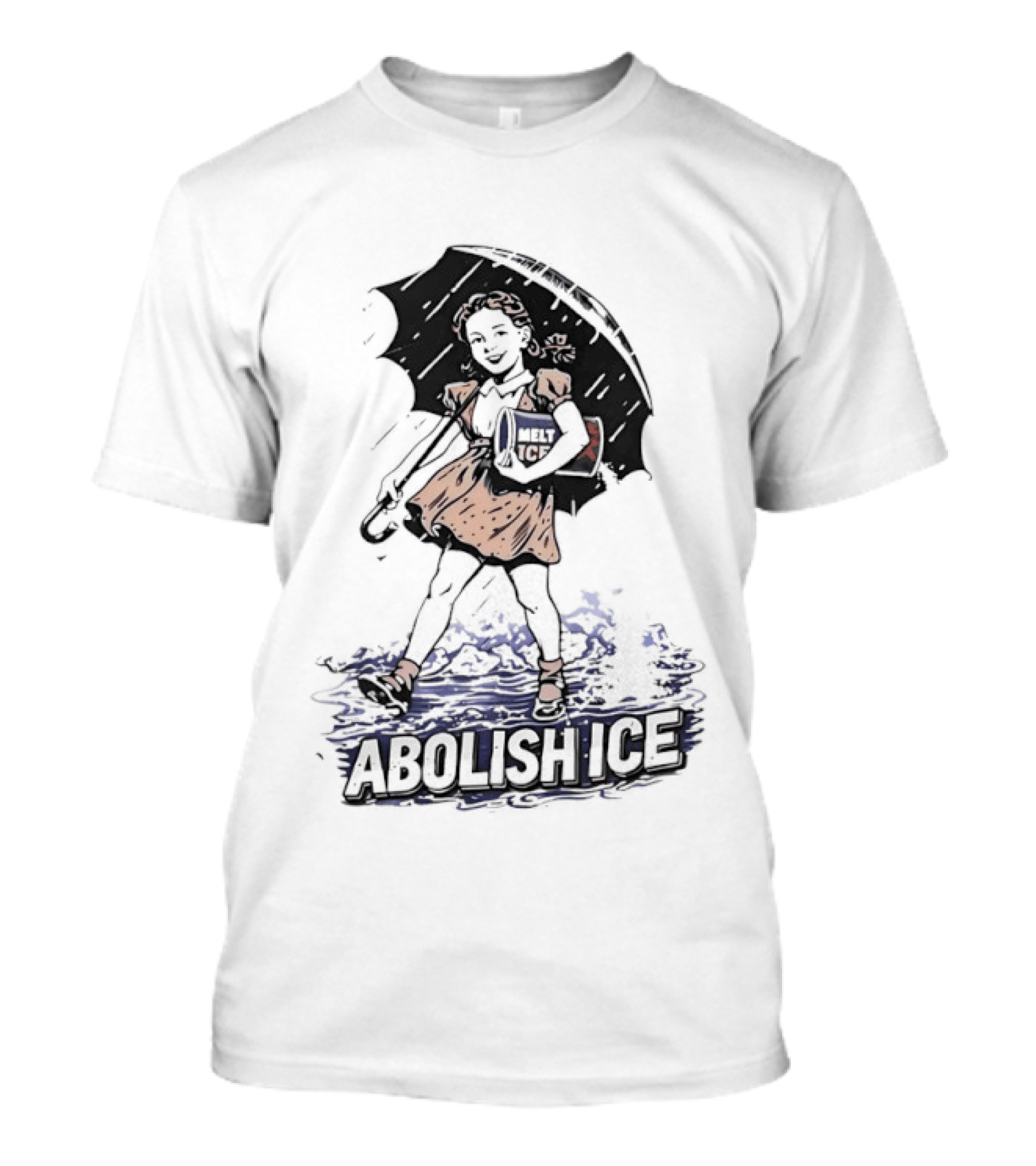 Abolish ICE Salt Girl Activism Umbrella T-Shirt