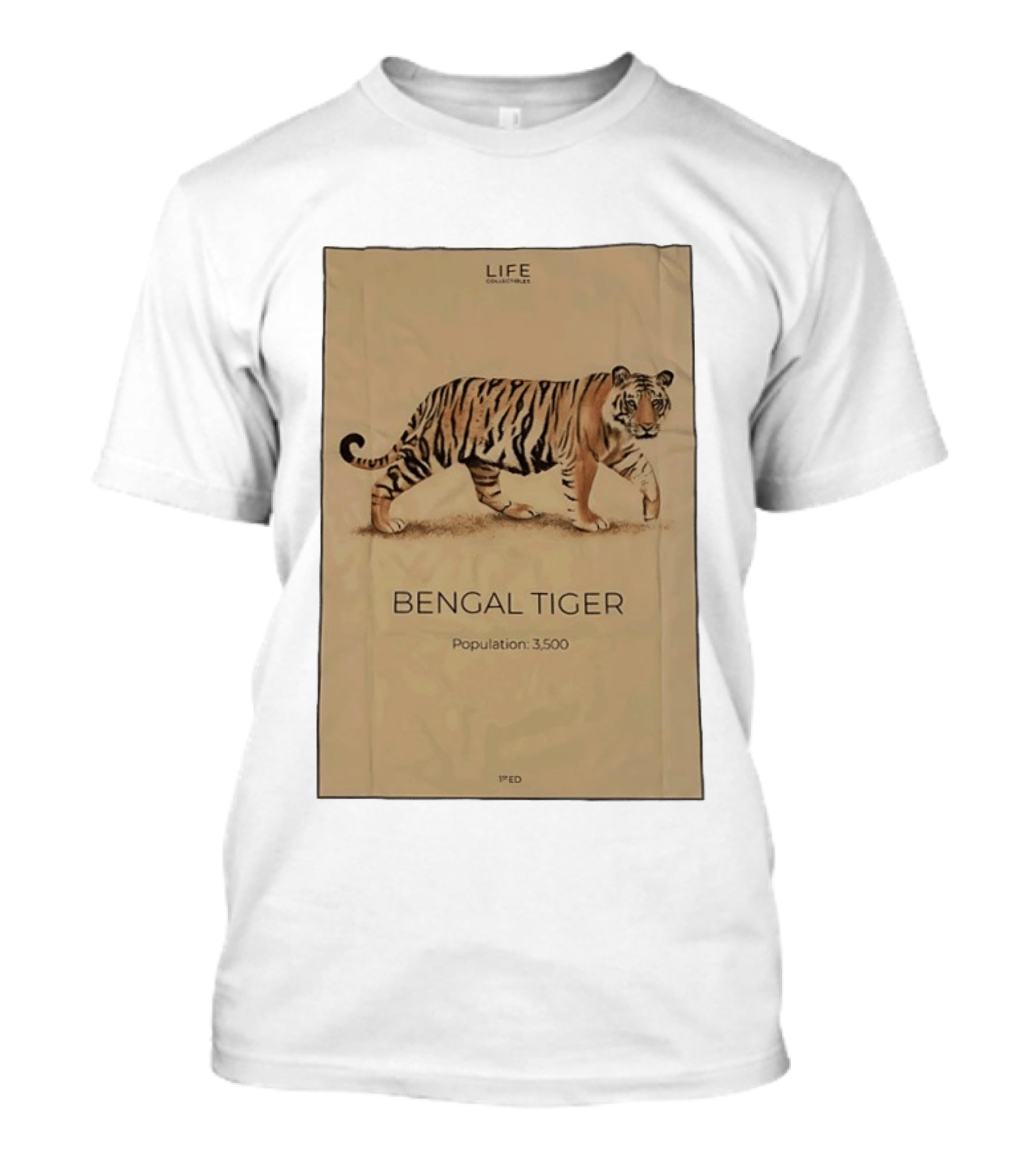 Life Collections Bengal Tiger Population 3,500 1st Ed T-Shirt