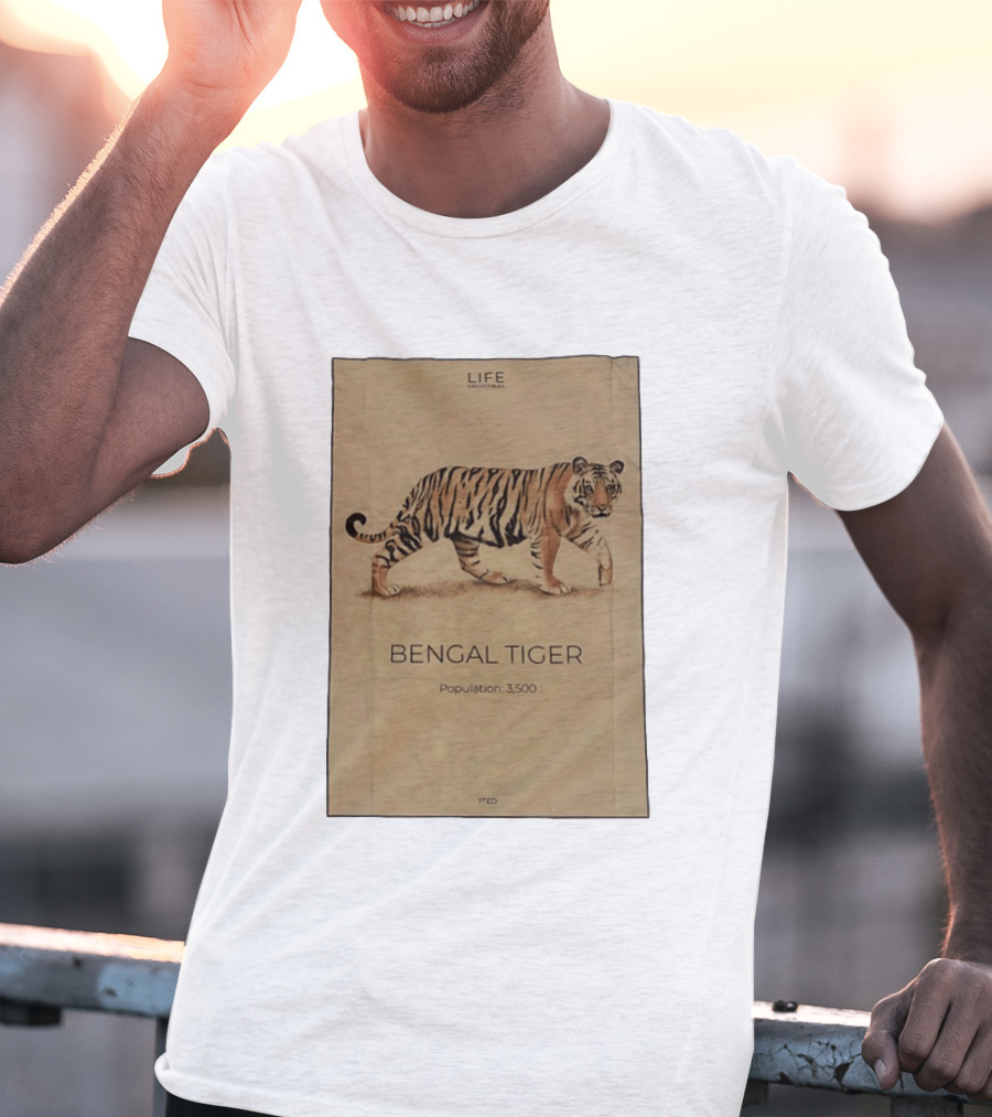 Life Collections Bengal Tiger Population 3,500 1st Ed T-Shirt