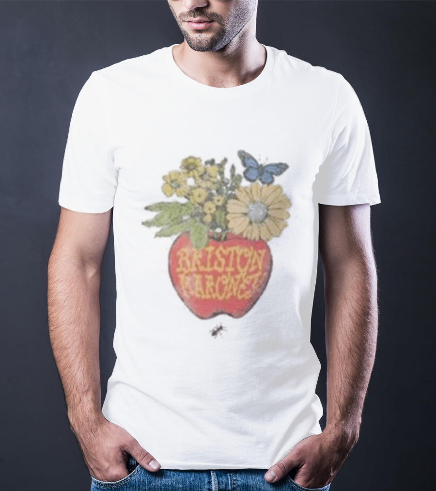 Briston Maroney Apple Flowers And Butterfly T-Shirt
