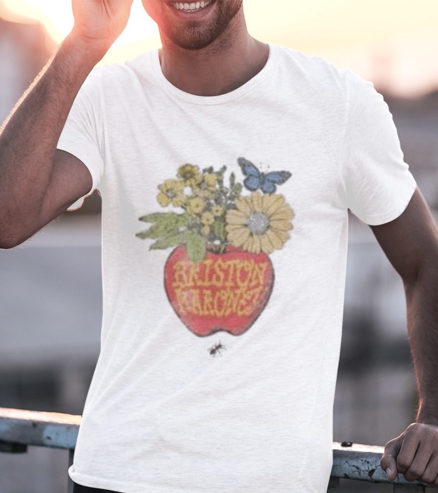 Briston Maroney Apple Flowers And Butterfly T-Shirt