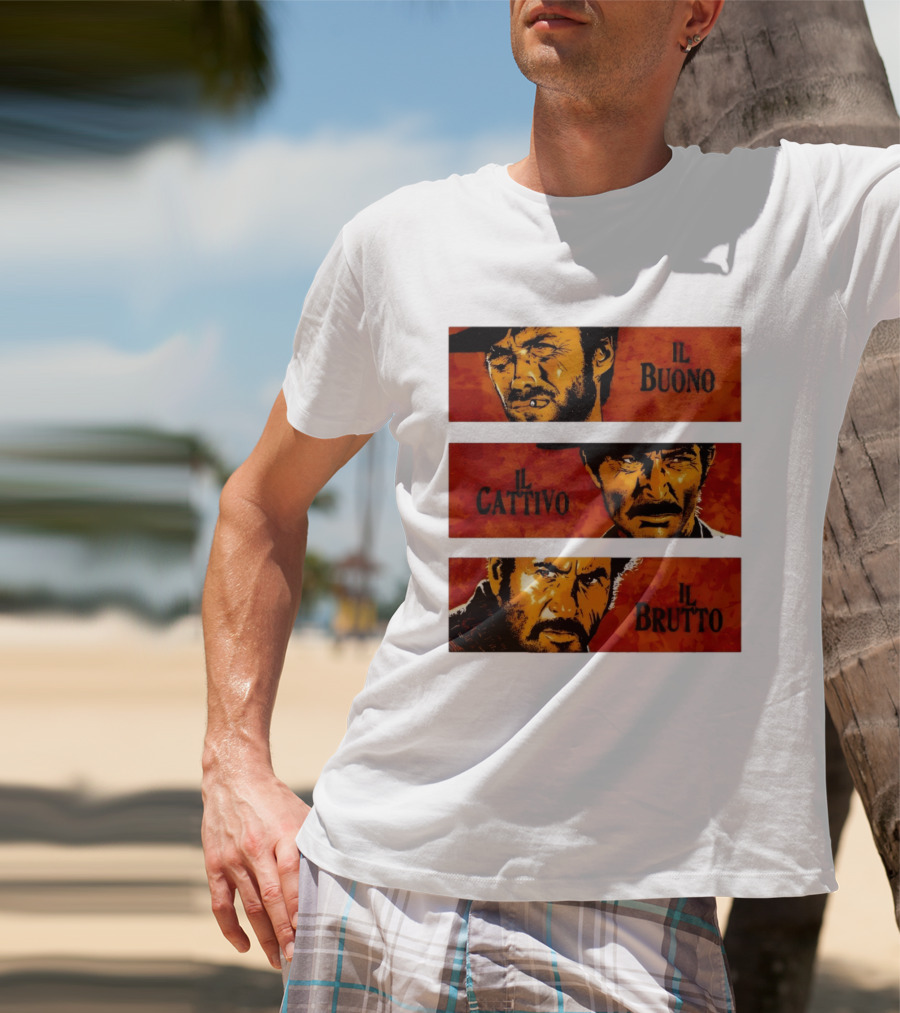 IL Buono IL Brutto IL Cattivo Spaghetti Western Iconic Characters T-Shirt