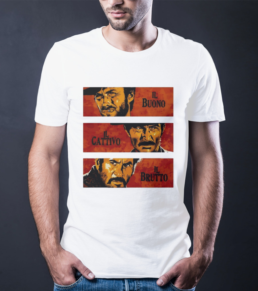 IL Buono IL Brutto IL Cattivo Spaghetti Western Iconic Characters T-Shirt