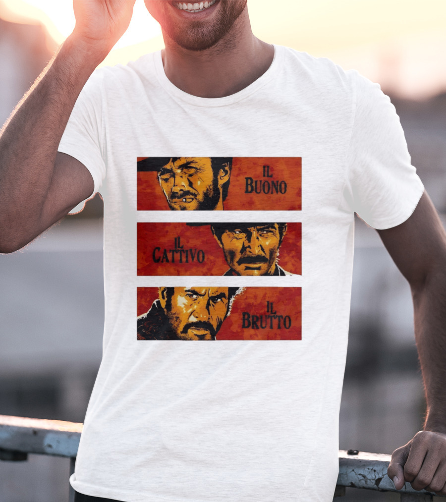 IL Buono IL Brutto IL Cattivo Spaghetti Western Iconic Characters T-Shirt