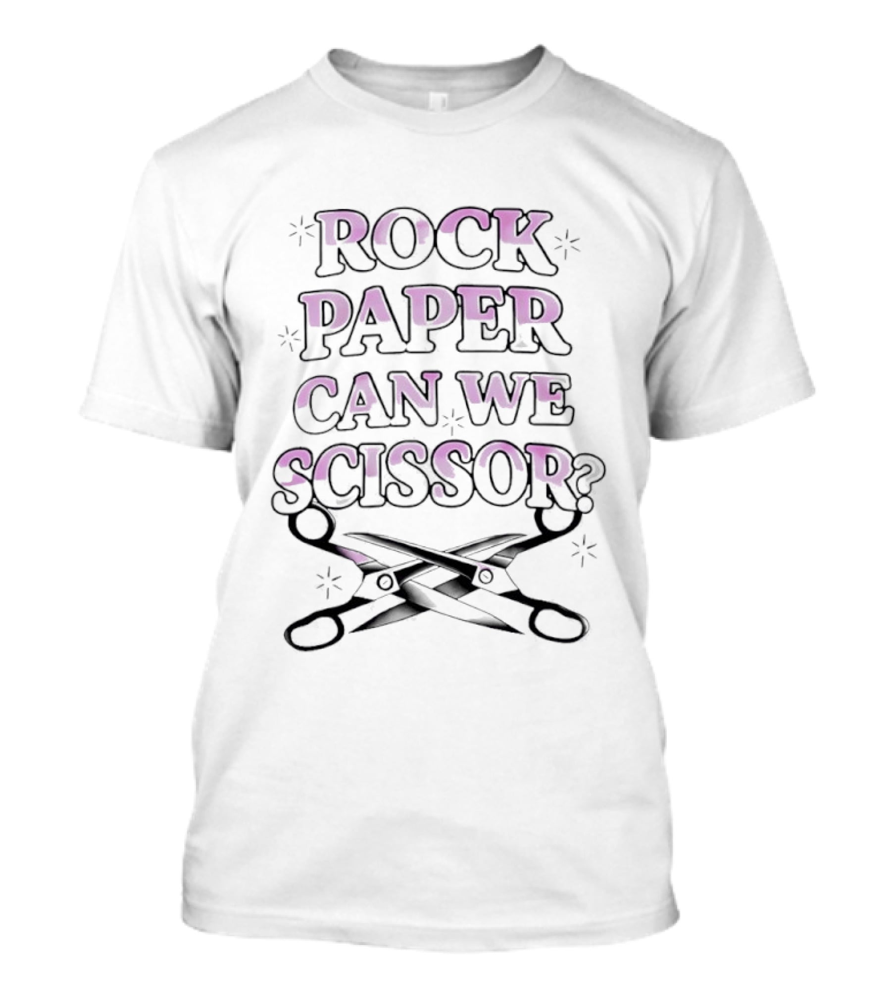 Rock Paper Can We Scissor Fun Playful Phrase With Scissors T-Shirt