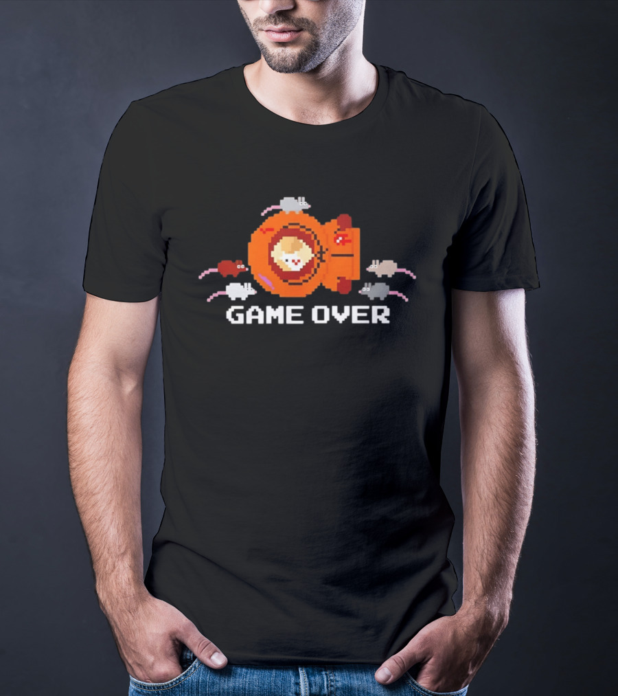 Astronaut Cat Game Over Pixel Art With Space Mice T-Shirt