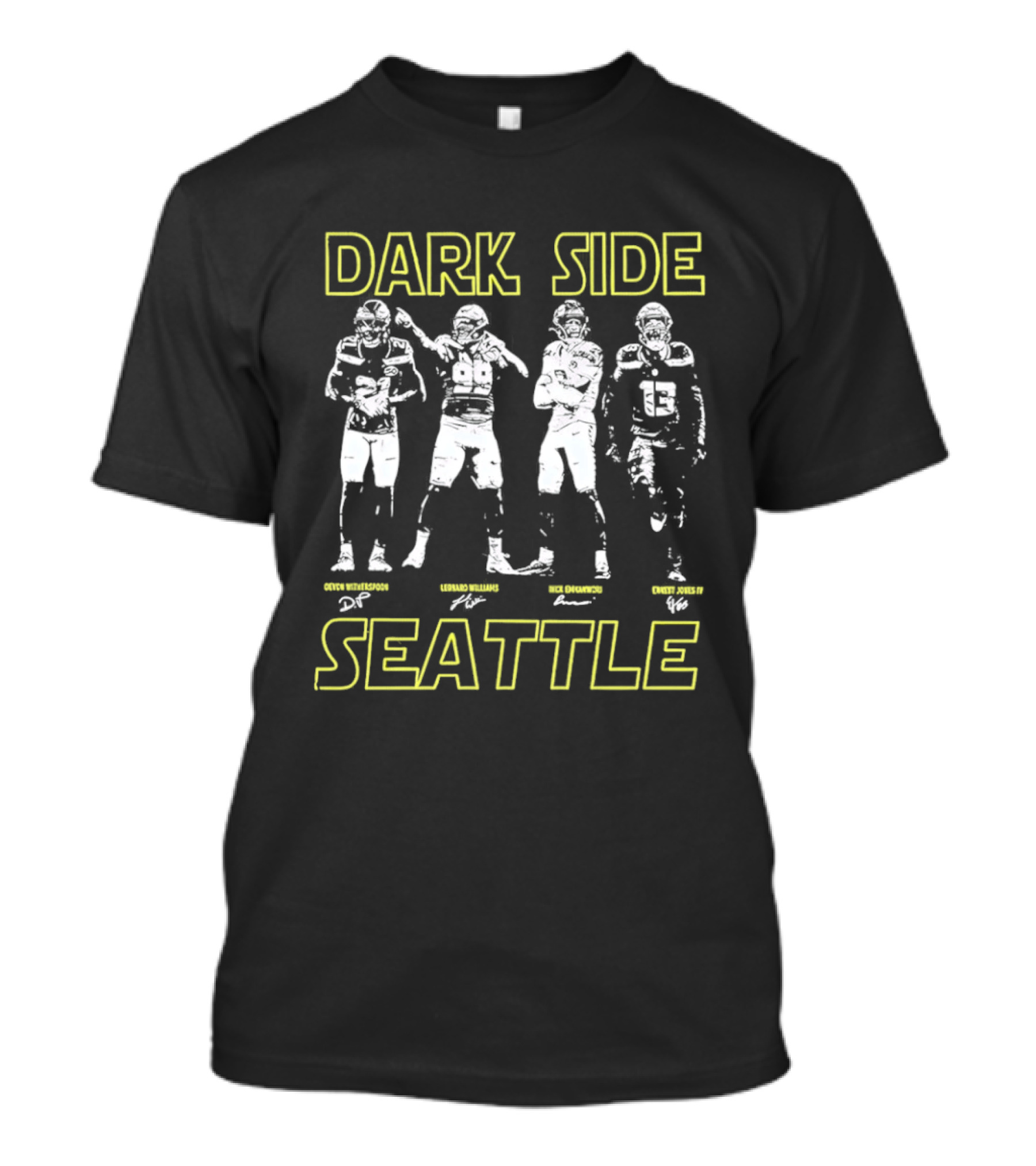 Dark Side Defense Seattle Seahawks Signatures T-Shirt