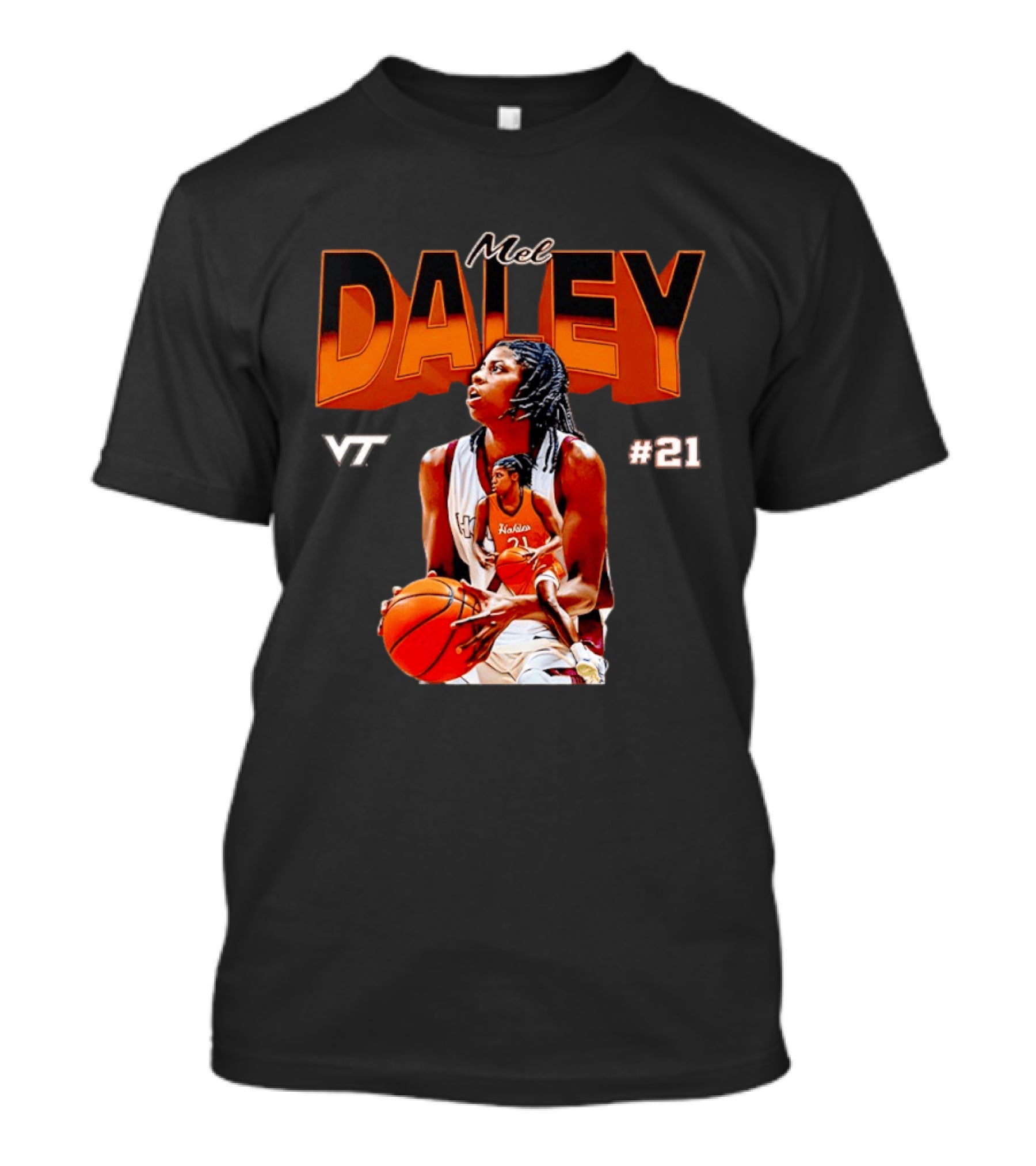 Mel Daley 21 VT Hokies Women's Basketball T-Shirt