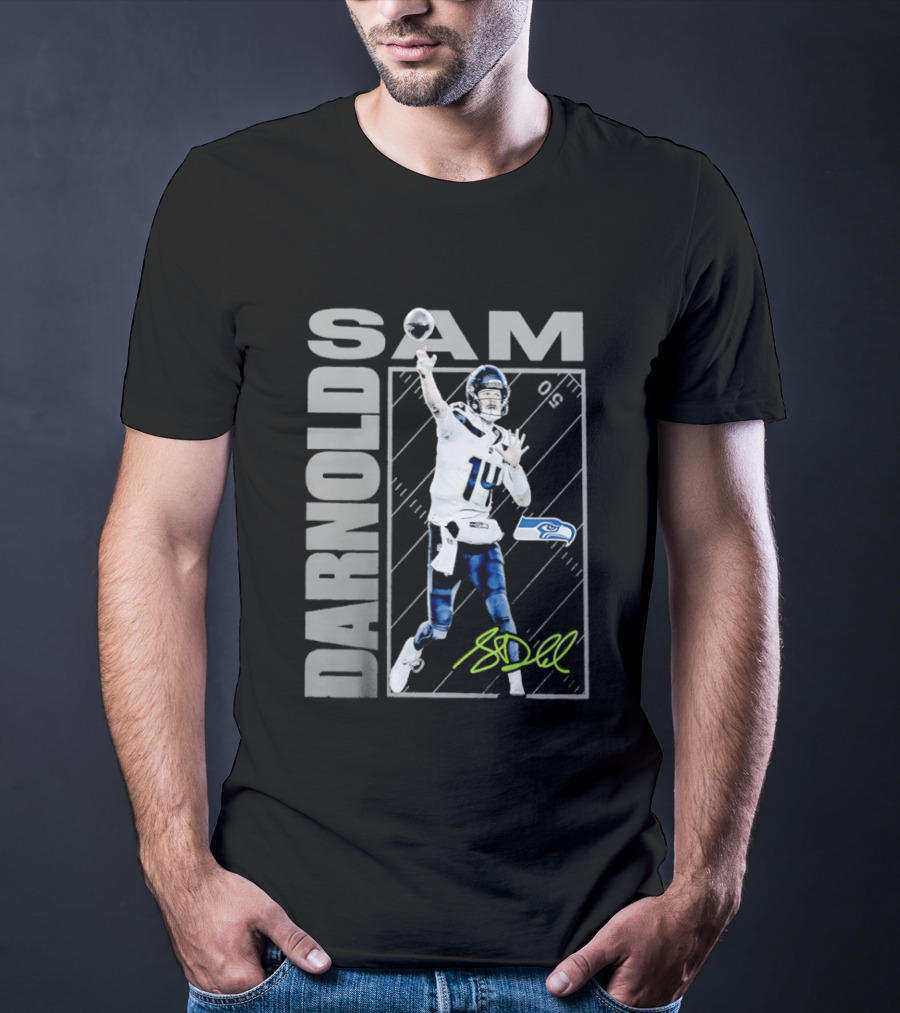 Darnold SAM Seattle Seahawks 14 Football Player Action T-Shirt