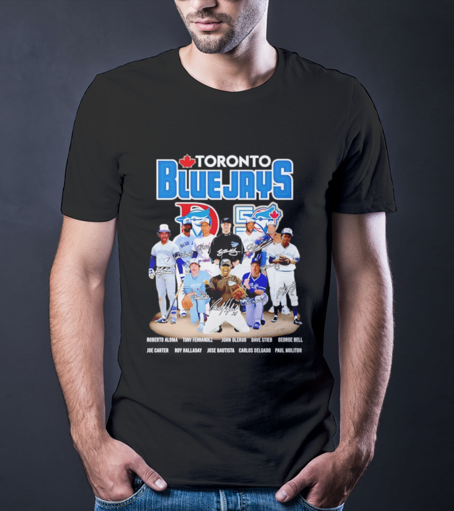 Toronto Blue Jays Alomar Fernandez Olerud Stieb Bell Carter Halladay Bautista Delgado Molitor Signatures MLB Legends T-Shirt