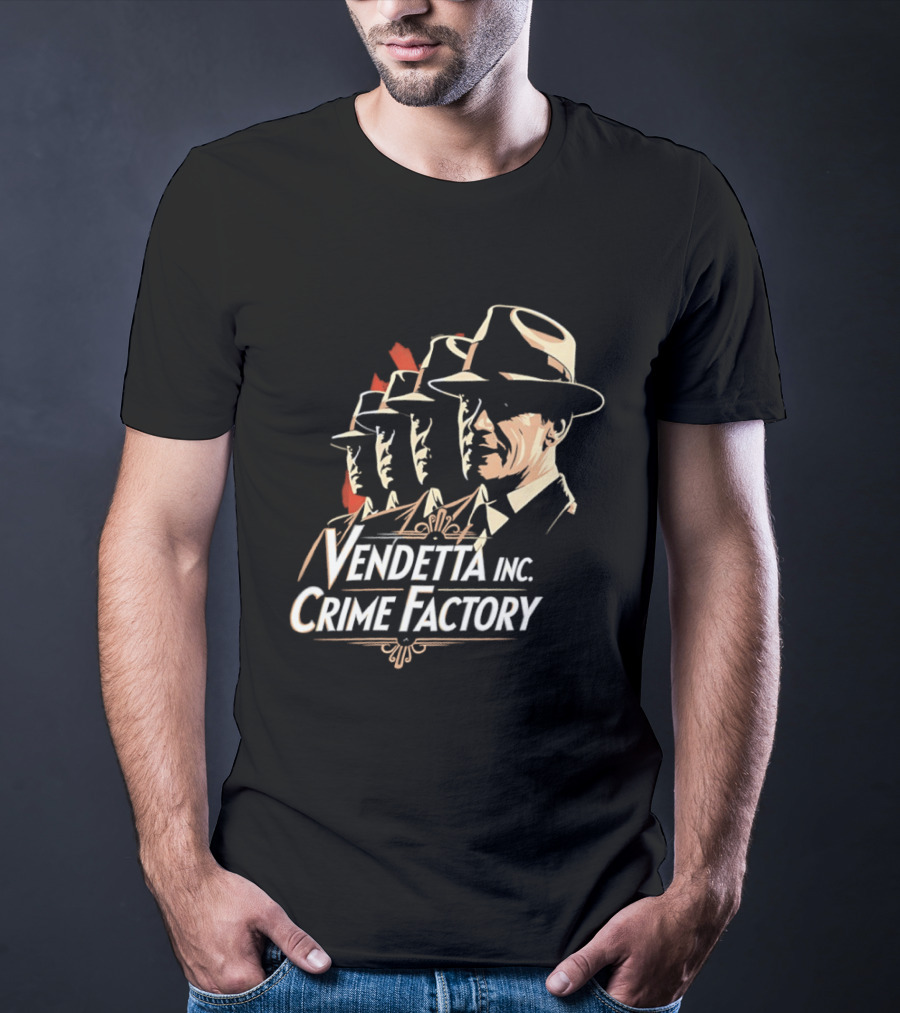Vendetta Inc Crime Factory Classic Mafia Fedora T-Shirt