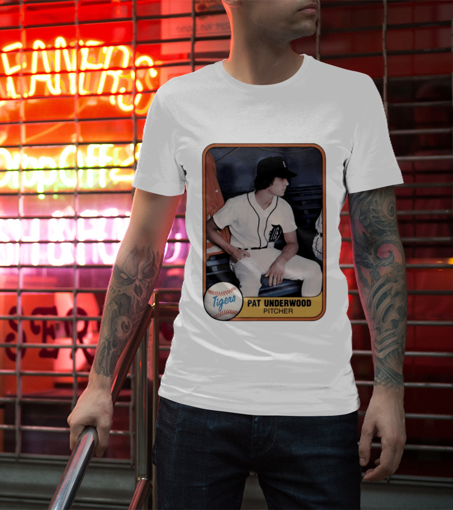 Tigers Pat Underwood Pitcher Baseball Card T-Shirt