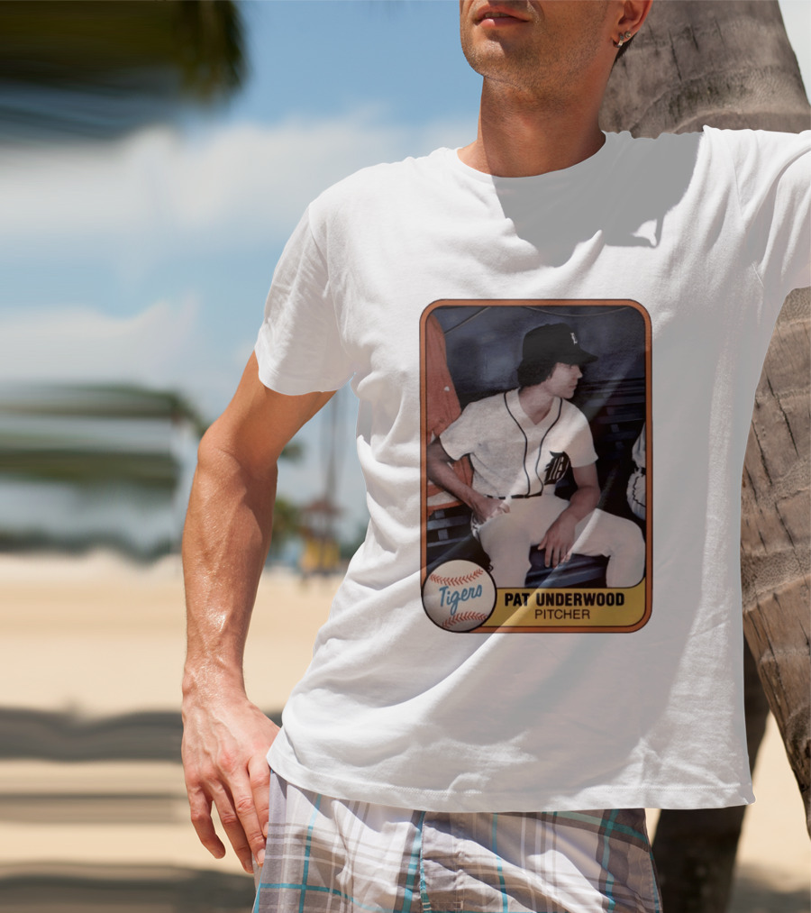 Tigers Pat Underwood Pitcher Baseball Card T-Shirt
