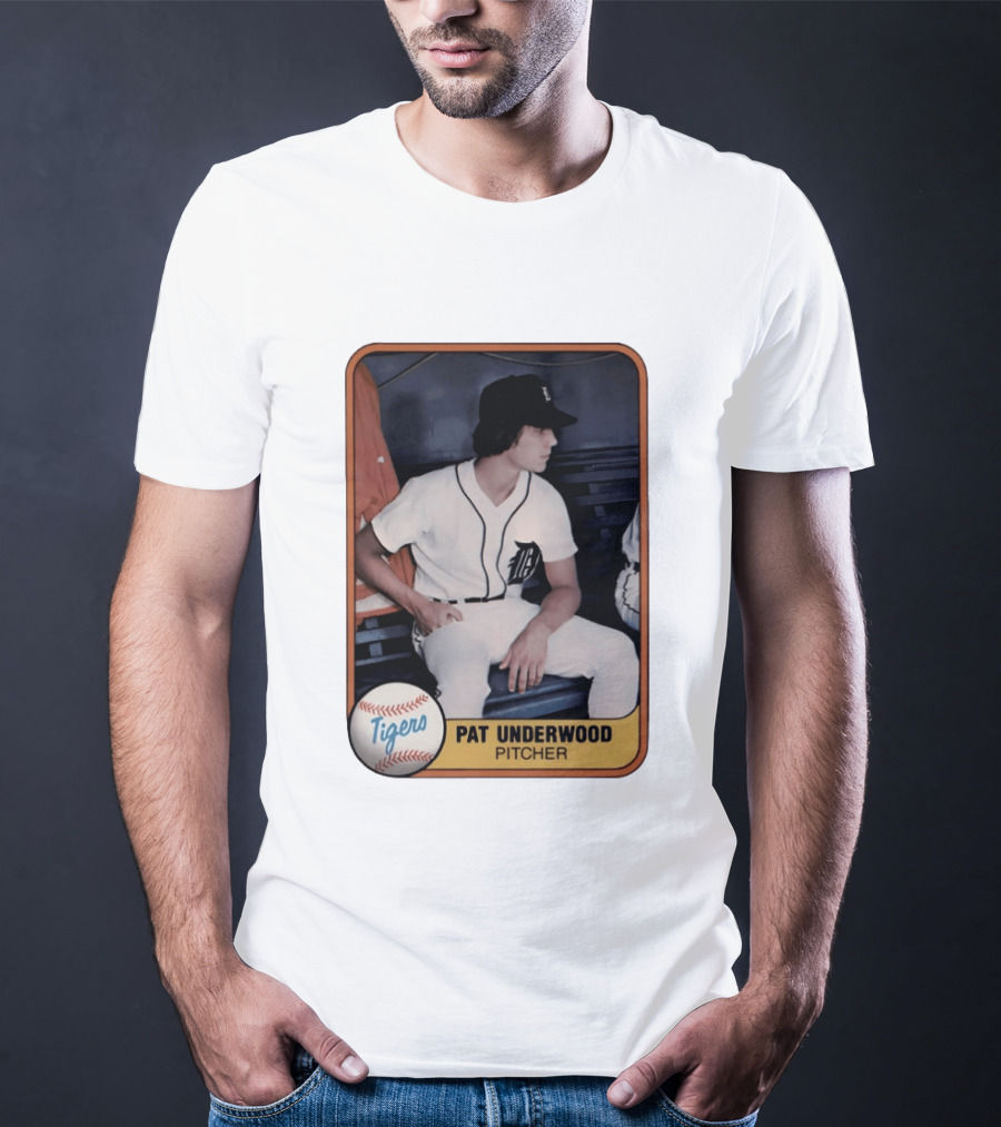 Tigers Pat Underwood Pitcher Baseball Card T-Shirt