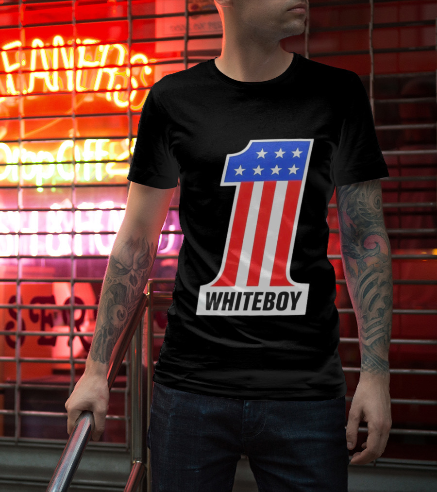 Number 1 Whiteboy Stars Stripes USA Flag T-Shirt