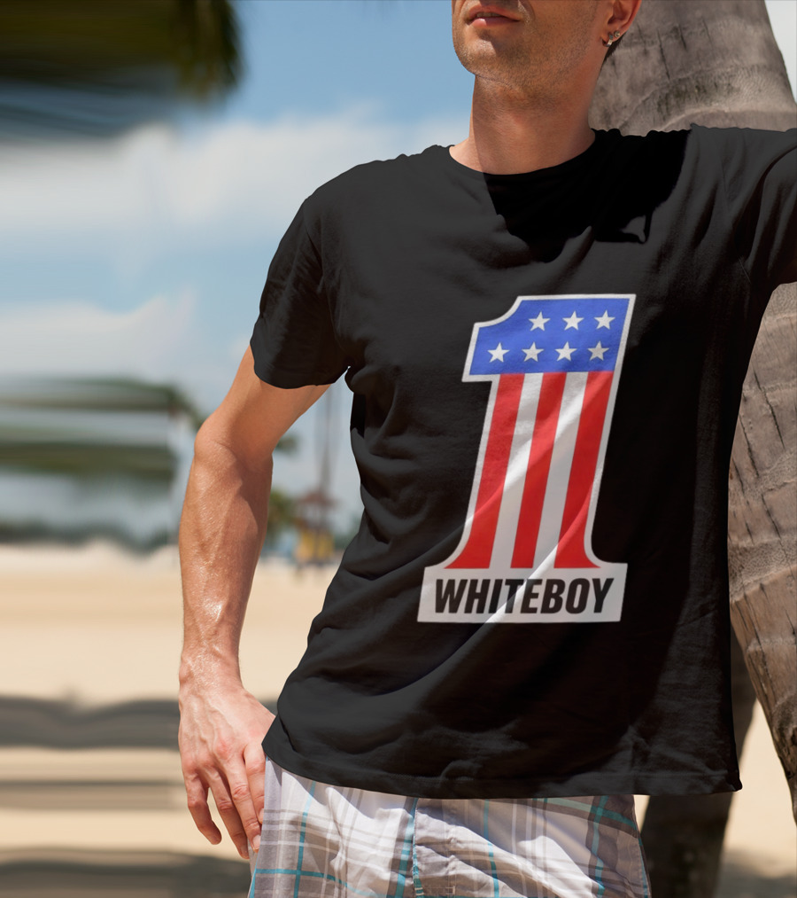 Number 1 Whiteboy Stars Stripes USA Flag T-Shirt