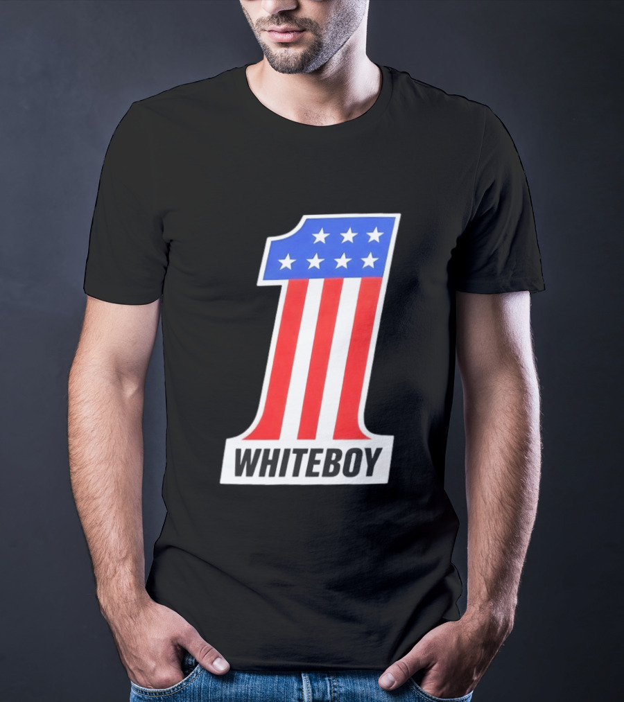 Number 1 Whiteboy Stars Stripes USA Flag T-Shirt