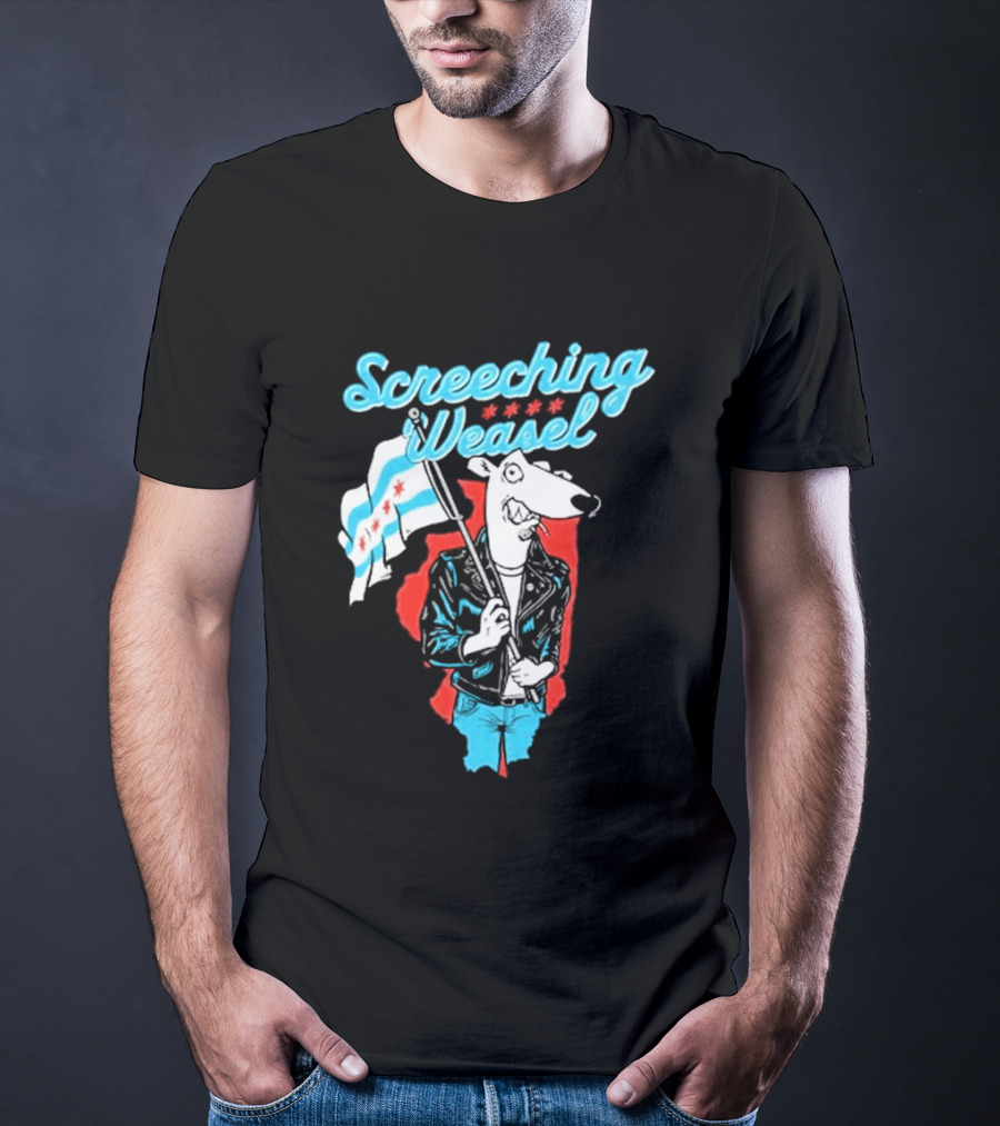 Screeching Weasel Chicago Flag Punk T-Shirt