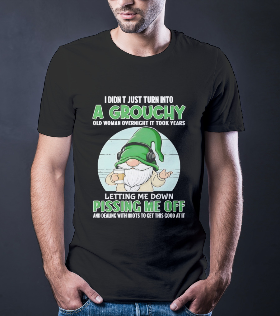 I Didn't Just Turn Into A Grouchy Old Woman Overnight Gnome Letting Me Down Pissing Me Off T-Shirt