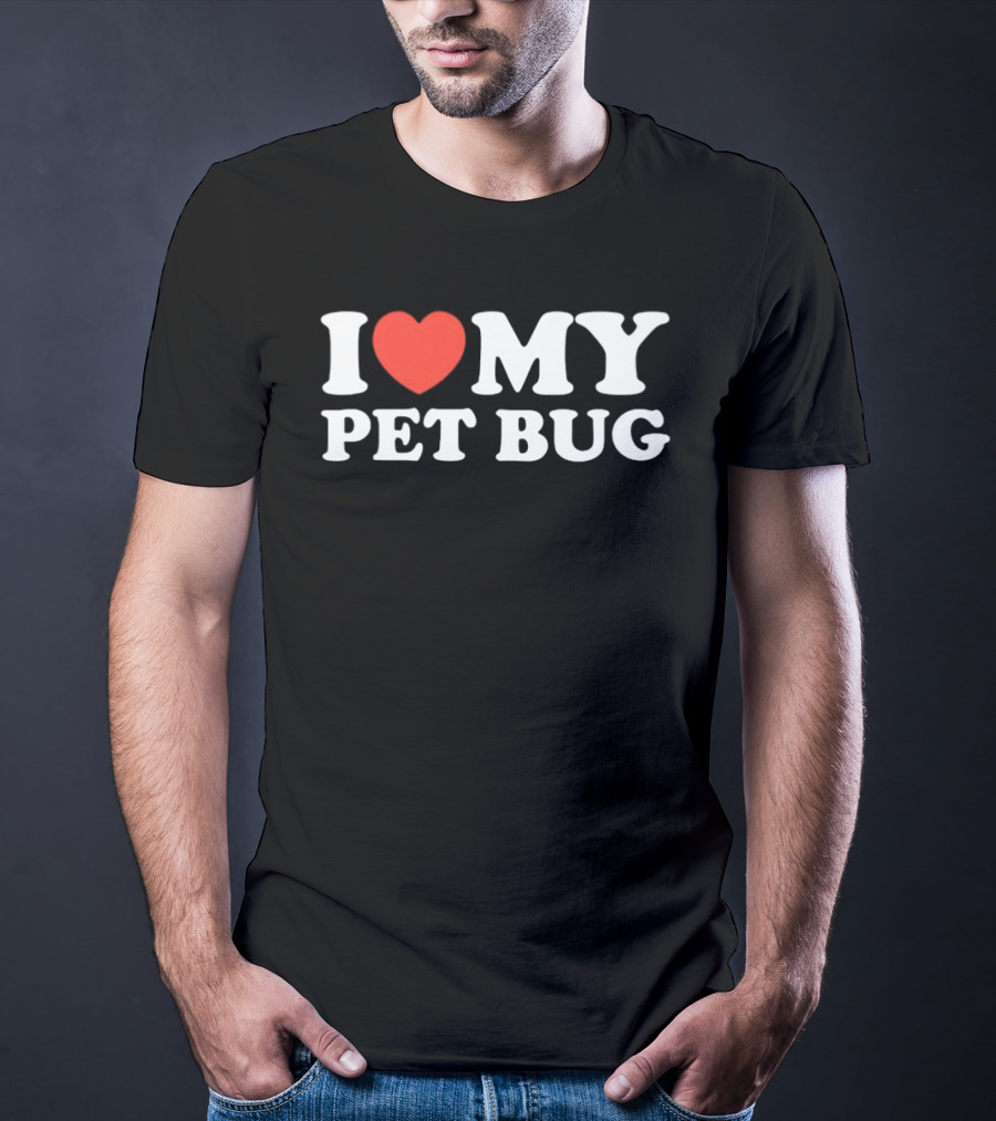 I Heart My Pet Bug Red Heart T-Shirt