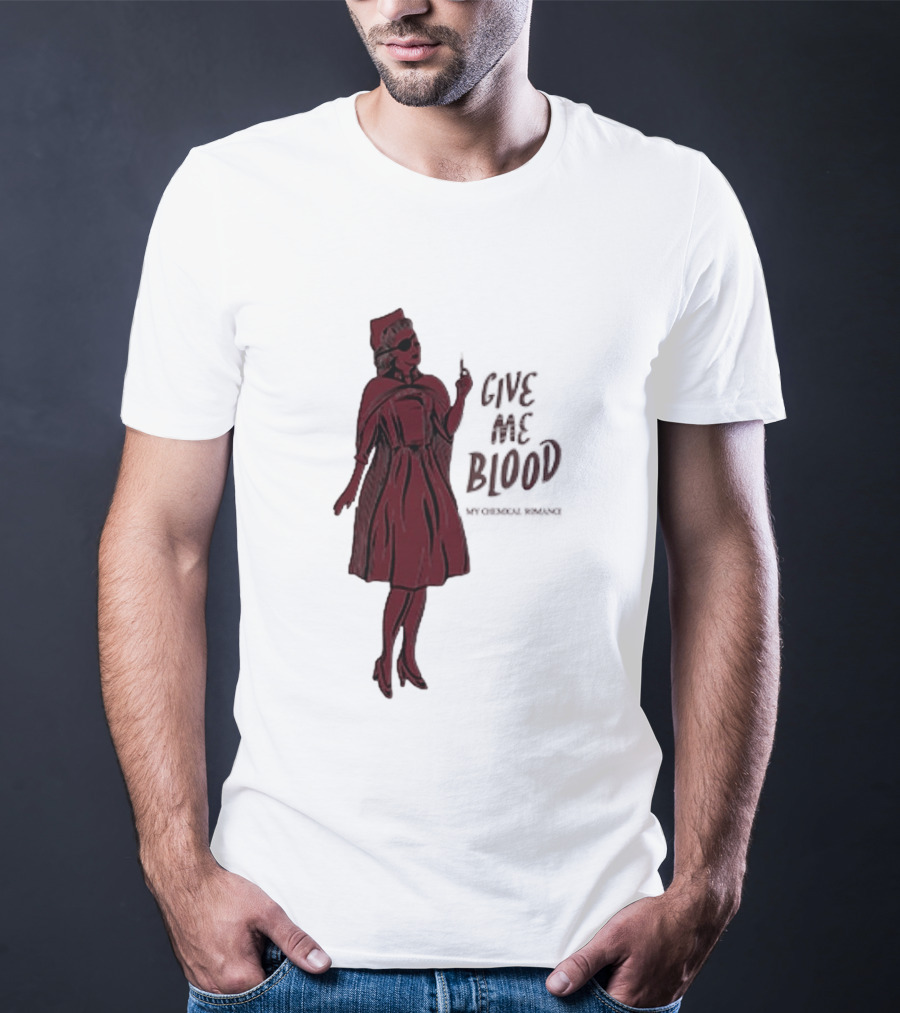 Give Me Blood Gothic Nurse Horror Halloween Costume T-Shirt