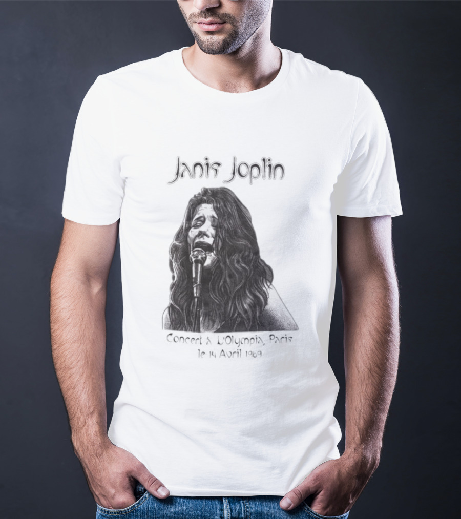 Janis Joplin Olympia Paris Concert Live Performance 1970s T-Shirt