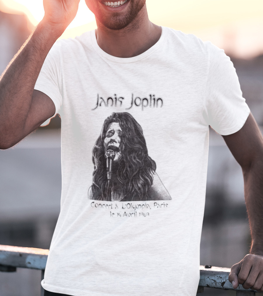 Janis Joplin Olympia Paris Concert Live Performance 1970s T-Shirt
