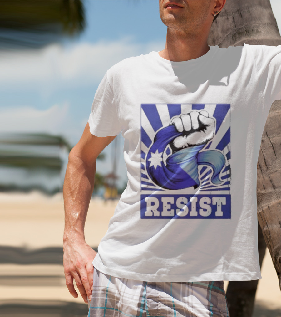 Minnesota Resist ICE Out Blue Fist Star T-Shirt