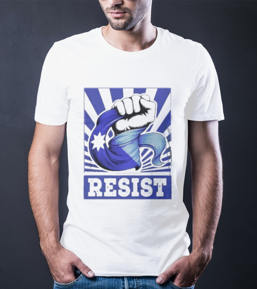 Minnesota Resist ICE Out Blue Fist Star T-Shirt