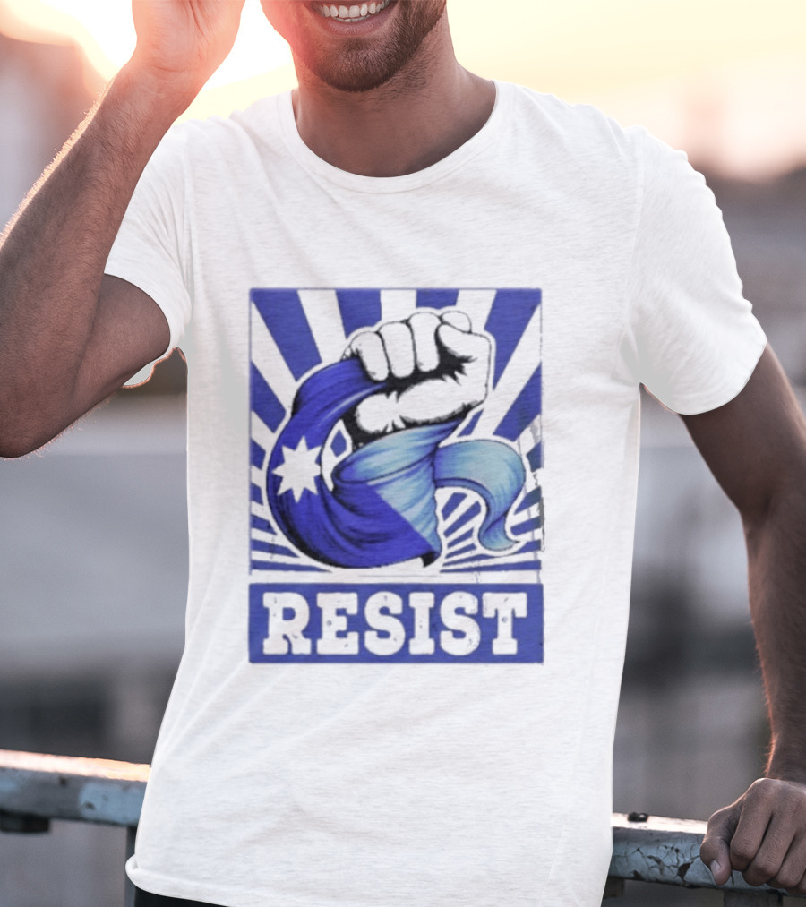 Minnesota Resist ICE Out Blue Fist Star T-Shirt