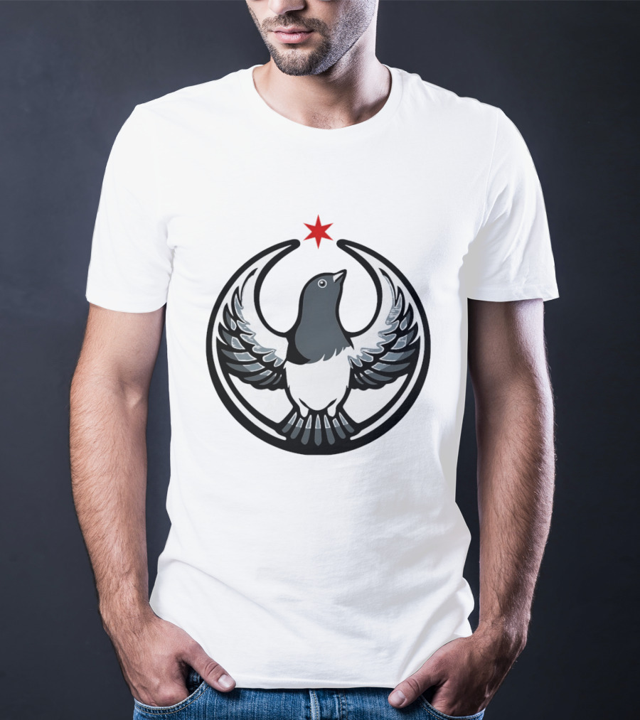 Rebel Pigeon Alliance Symbol With Star And Wings T-Shirt